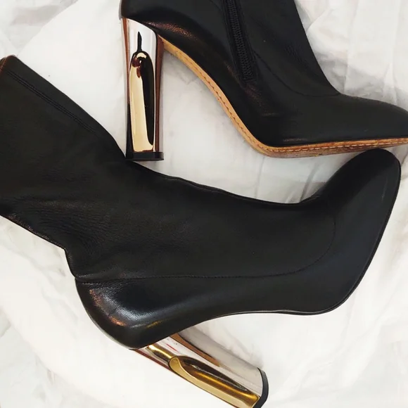 Rare Alexander McQueen Napa Leather Thigh High Heel Boots- Size 8 - Picture 2 of 14